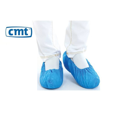CMT CPE Schoenovertrek Blauw 360x150mm 40micron Geruwd 100 stuks