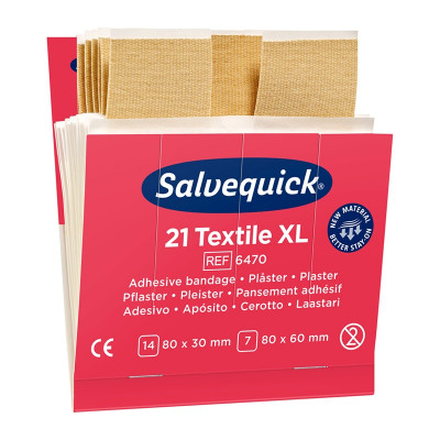 Salvequick navulling Textiel XL pleister 21 stuks