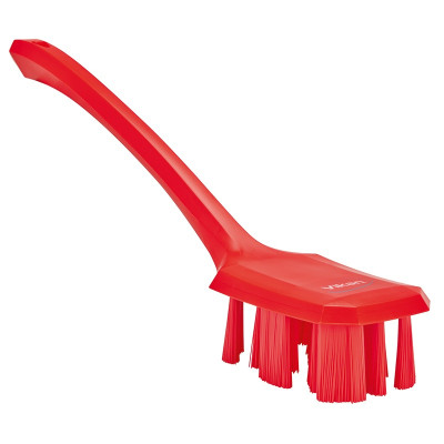 Vikan UST 4196-4 washing-up brush, large red, red, long handle