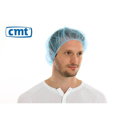 CMT non woven haarnet, blauw, 50cm bouffant cap 1000st -