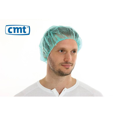 CMT PP non woven hair net, green, 50 cm bouffant cap 1000 pcs