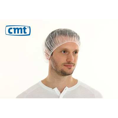 CMT PP non woven haarnet, wit, 50cm bouffant cap 1000st -