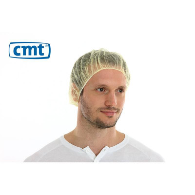 CMT PP non woven hair net, yellow, 50 cm bouffant cap 1000 pcs