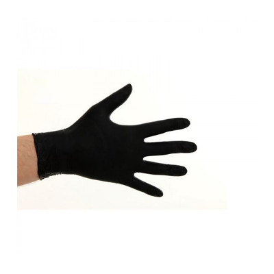 Miękkie rękawice nitrylowe bezpudrowe czarne 100 sztuk