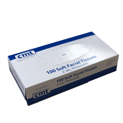 CMT-pehmeät kasvokudokset, 2-kerros, valkoinen, 20x20cm