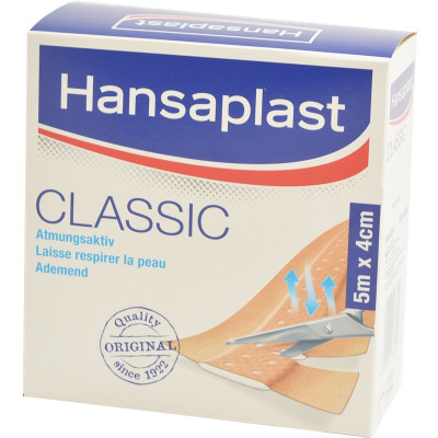 Hansaplast Pleister rol Classic 5 m x 4 cm - www.ehbo-centrum.nl