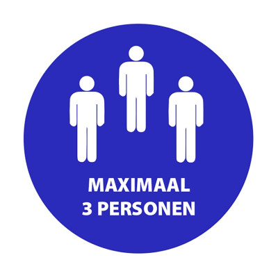 Maximum 3 persons vinyl sticker Ø200mm
