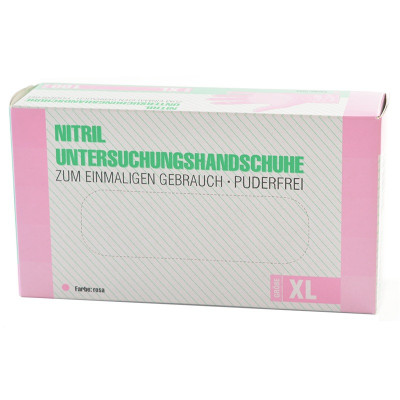 Guantes de examen de nitrilo sin polvo rosa 100 uds.