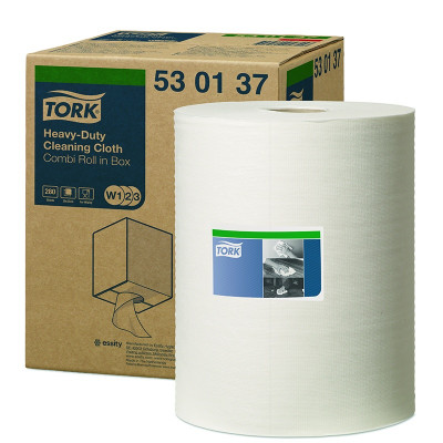 Tork Premium cleaning cloth, white non-woven, 530 Combi Roll