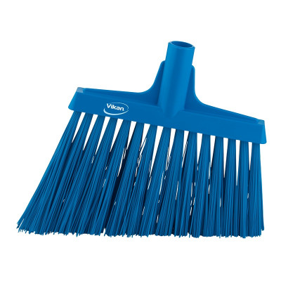 Vikan Hygiene 2914-3 hoekbezem, blauw harde lange schuine vezels, 290mm 
