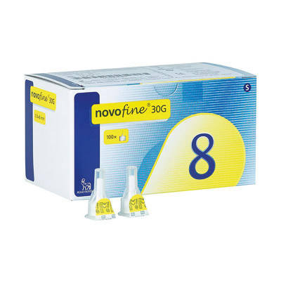 Novofine 8 mm x 0,30 mm 30G 100 canetas agulhas