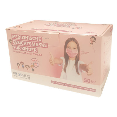Masque buccal Medical Type IIR Filles Rose 50 pièces