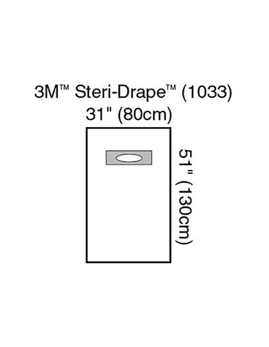 3M Steri-Drape 1033 Zelfklevend gatlaken met ovale opening 79 x 130 cm 40 Stuks